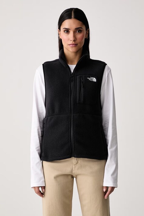 The North Face Dukserica bez rukava ženska s flisom Yumiori crna NF0A8B6FJK31