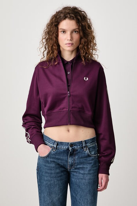 Fred Perry Bluza rozpinana damska fioletowa J3120