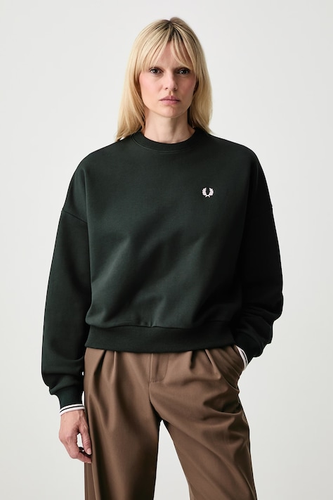 Fred Perry bluza oversize damska bawełniana zielona G1148