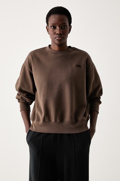The North Face Μπλούζα oversize γυναικεία με βαμβάκι Essential καφέ NF0A8HBY1OI1