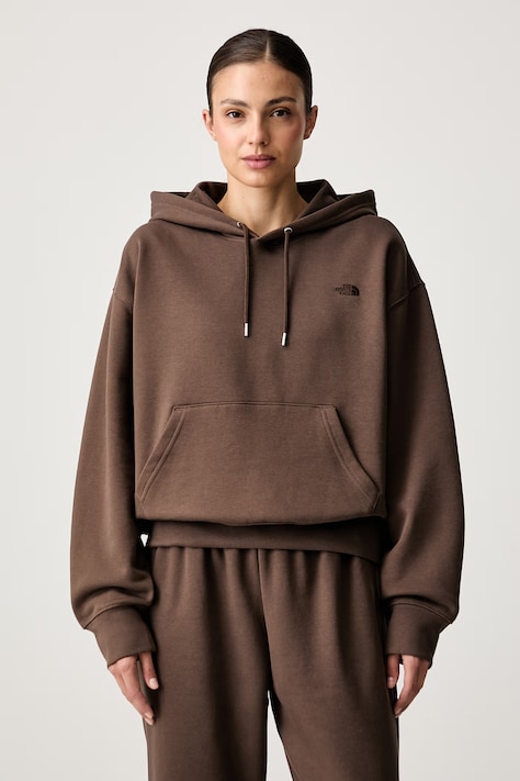 The North Face dukserica sa kapuljačom ženska s pamukom Essential smeđa NF0A8HBX1OI1