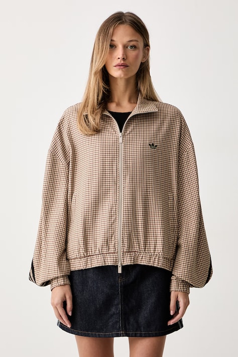 adidas Originals bluza rozpinana damska z wiskozą Checks beżowa LE8307