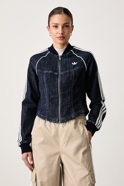 adidas Originals Кофта на застёжке для женщин из денима Superstar Denim тёмно-синяя LE8299
