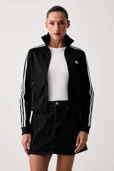 adidas Originals кофта на застібці жіноча Pleated Firebird чорна LG4308