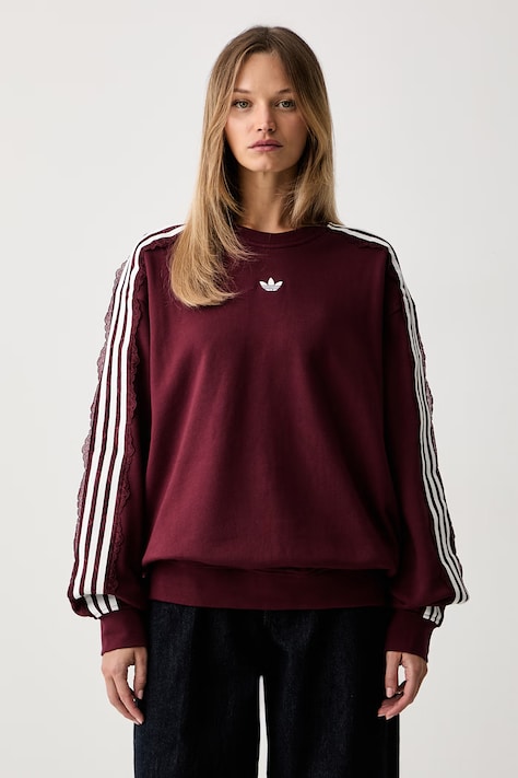 adidas Originals кофта жіноча бавовняна Lace Injection бордо LG4255