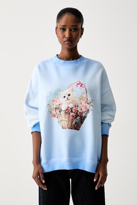 MSGM bluza damska bawełniana niebieska 4041MDM139SE.267287