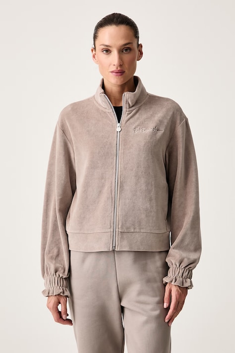 EA7 Emporio Armani Mikina na zips dámska zamatová hnedá AF26044.7W001432