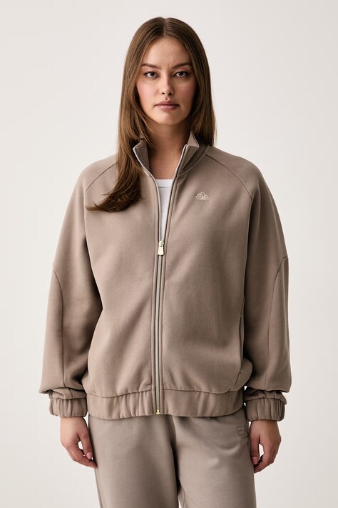 EA7 Emporio Armani Bluza rozpinana damska z bawełną beżowa AF25590.7W001346