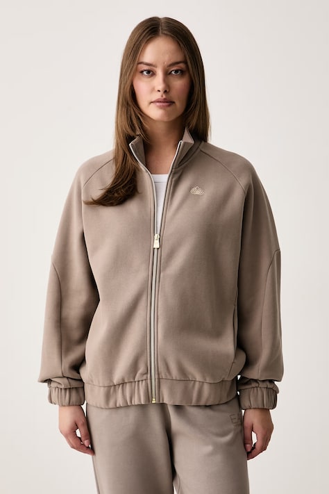 EA7 Emporio Armani Bluza rozpinana damska z bawełną beżowa AF25590.7W001346