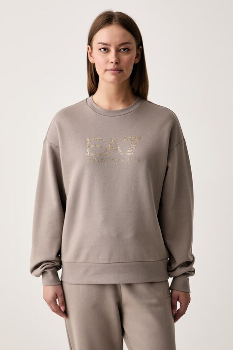 EA7 Emporio Armani Bluza damska z bawełną beżowa AF10377.7W001370