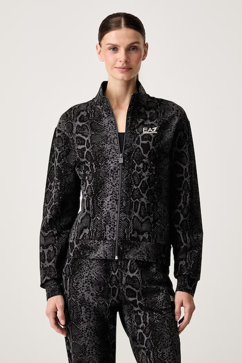 EA7 Emporio Armani bluza rozpinana damska bawełniana z elastanem szara AF26043.7W001415