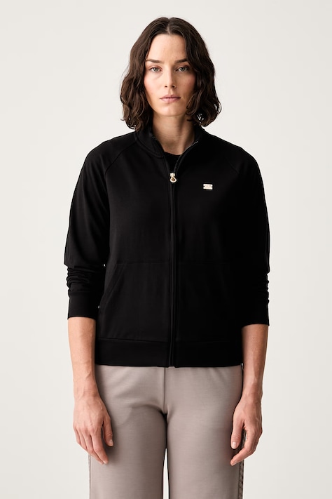 EA7 Emporio Armani bluza rozpinana damska bawełniana z elastanem czarna AF13135.7W000457