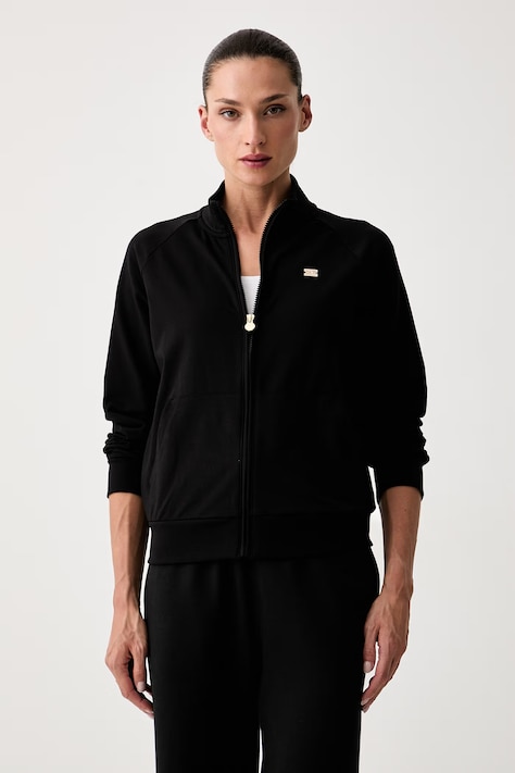 EA7 Emporio Armani rozepínací mikina dámská bavlněná s elastanem černá AF13135.7W000457