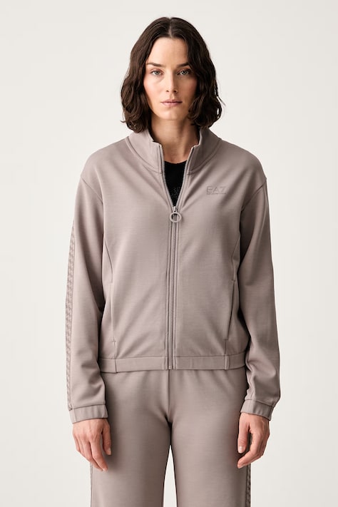 EA7 Emporio Armani bluza rozpinana z kapturem damska brązowa AF12501.7W001381