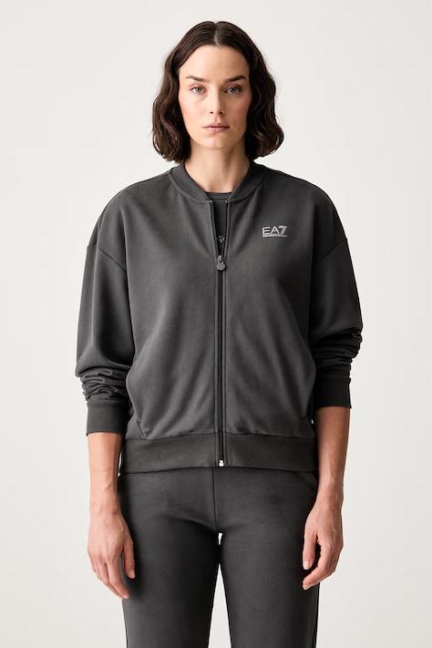 EA7 Emporio Armani bluza rozpinana damska z bawełną szara AF20758.7W001401
