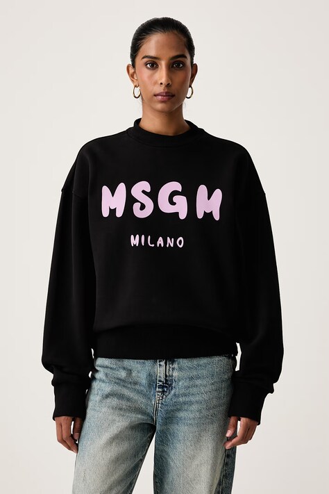 MSGM Dukserica sa kapuljačom ženska pamučna crna 4141MDM129SE.267599