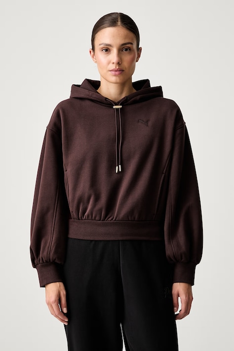 Puma bluza z kapturem damska z bawełną HER brązowa 694027