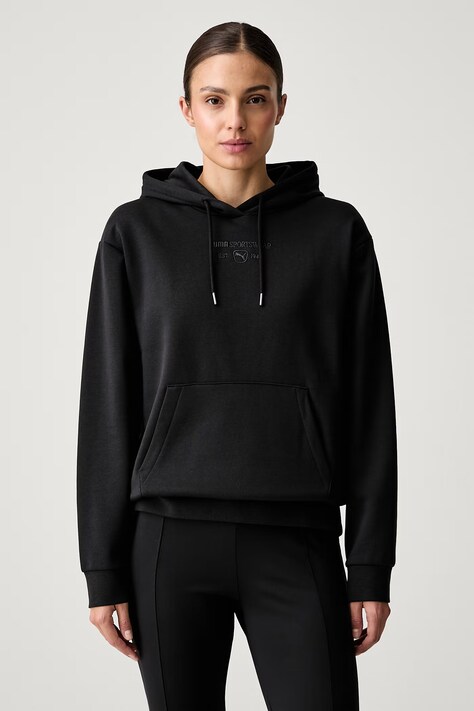 Puma bluza z kapturem damska z bawełną CLASS czarna 694009