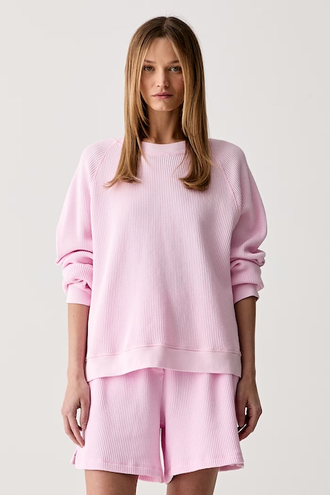 American Vintage bluza oversize damska bawełniana różowa USC03A