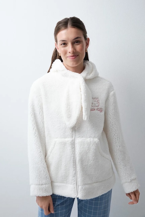 women'secret Bluza rozpinana z kapturem damska beżowa 4414343