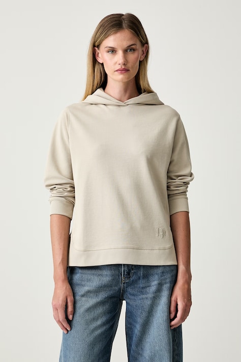 Joop! bluza z kapturem damska z bawełną beżowa 30103818