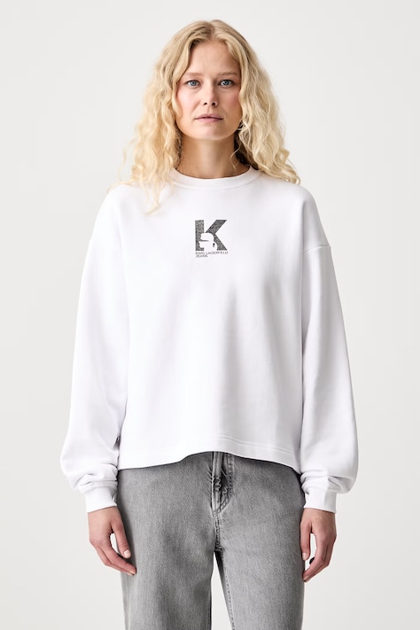 Karl Lagerfeld Jeans кофта для женщин из хлопка белая B3W20044