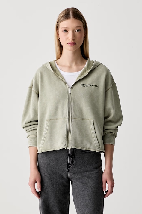 Karl Lagerfeld Jeans bluza oversize damska bawełniana zielona B3W20020