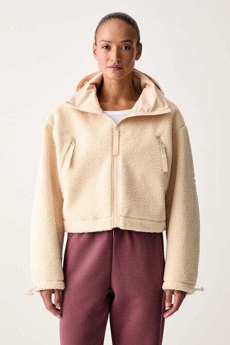 adidas by Stella McCartney Dukserica sa flisom za žene bež KG5776