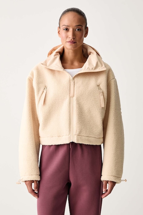 adidas by Stella McCartney Dukserica sa flisom za žene bež KG5776