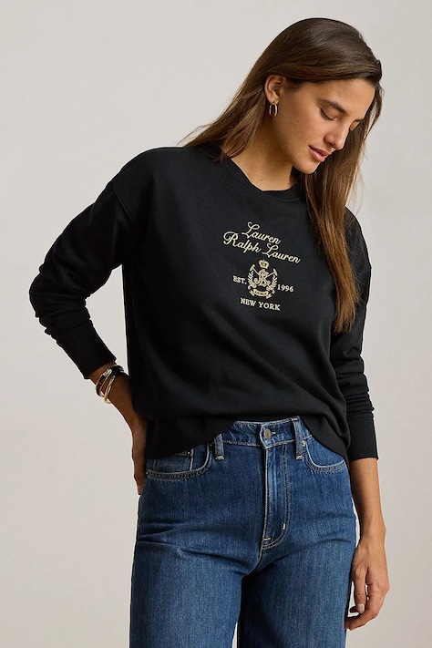 Lauren Ralph Lauren bluza damska z bawełną czarna 200P13944