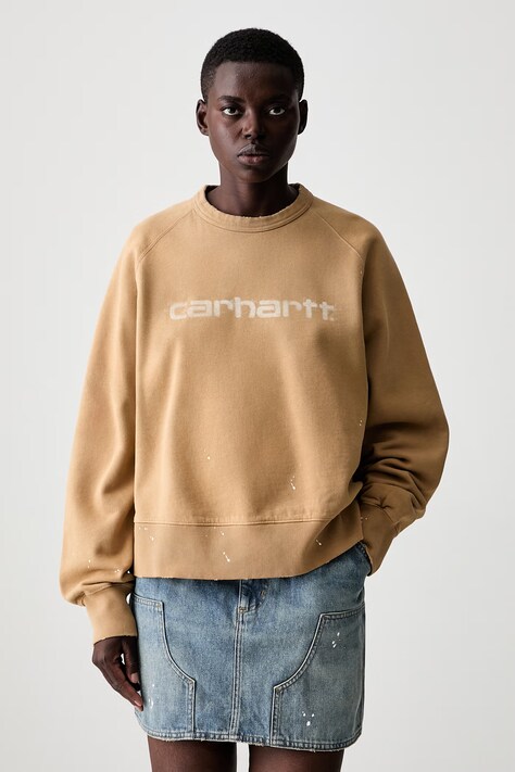 Carhartt WIP W Painter bluza z kapturem bawełniana damska brązowa I036843