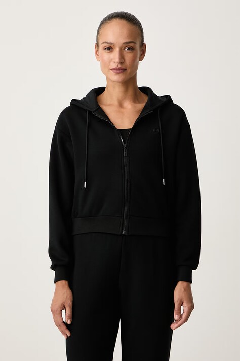 Guess Bluza rozpinana z kapturem damska z wiskozą BRIANNA czarna V6BQ12 K6338