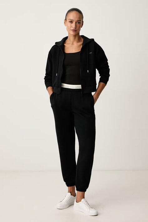 Guess Bluza rozpinana z kapturem damska z wiskozą BRIANNA czarna V6BQ12 K6338