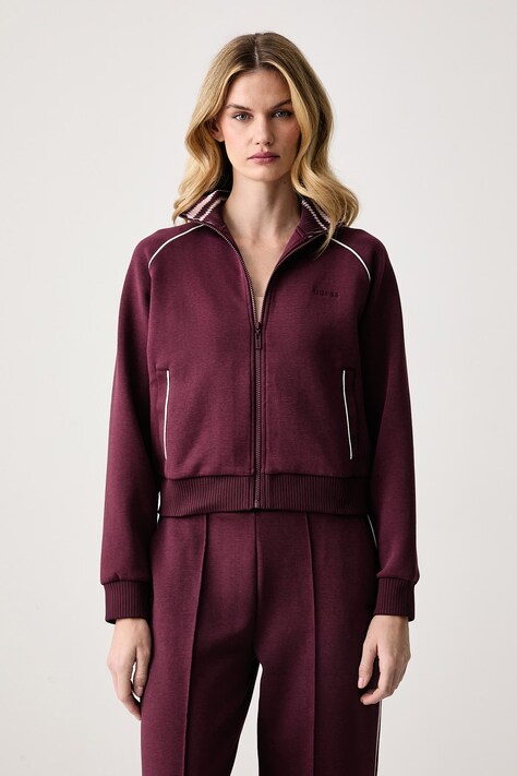 Guess Bluza rozpinana damska SIBILLA bordowa V6BQ04 K6263