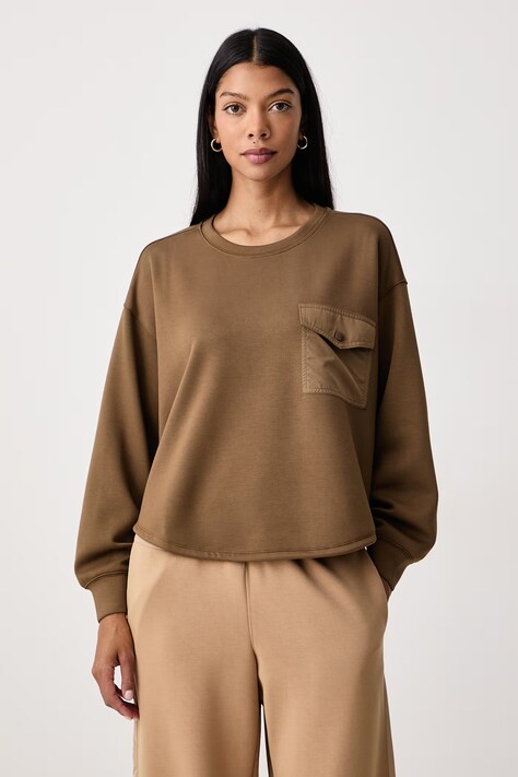 Twinset Суичър дамски с вискоза кафяв 262LI2LBB