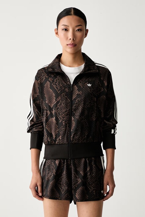 adidas Originals mikina na zips dámska Satin Snake hnedá KX1884