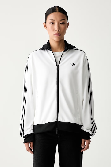 adidas Originals bluza rozpinana damska z bawełną Beckenbauer biała KV9565