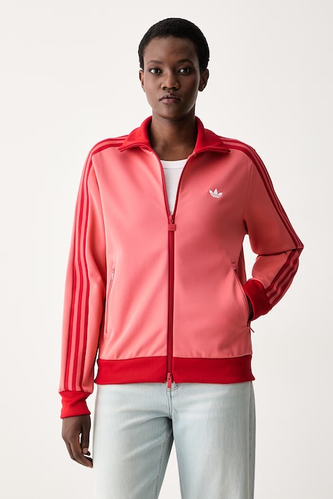 adidas Originals bluza rozpinana damska z bawełną Beckenbauer różowa KV9564