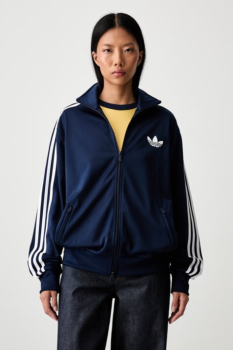 adidas Originals dukserica na zakopčavanje za žene Firebird mornarsko plava KV5402