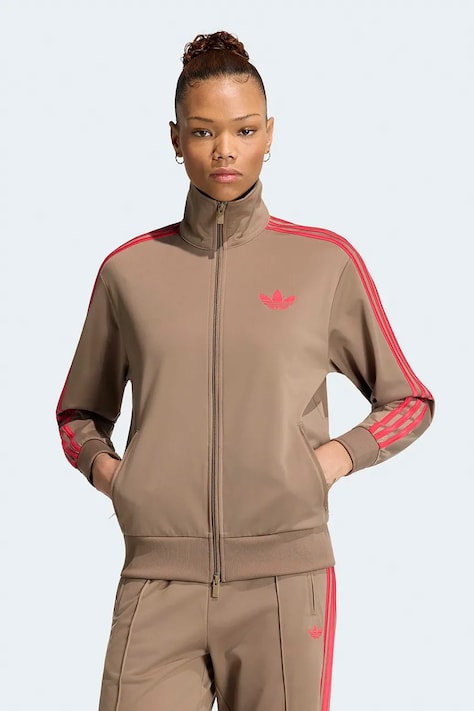 adidas Originals Hanorac cu fermoar pentru femei Firebird bej KU8196