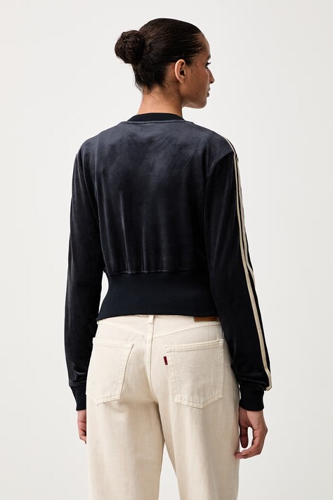 adidas Originals bluza rozpinana damska welurowa czarna KS9176