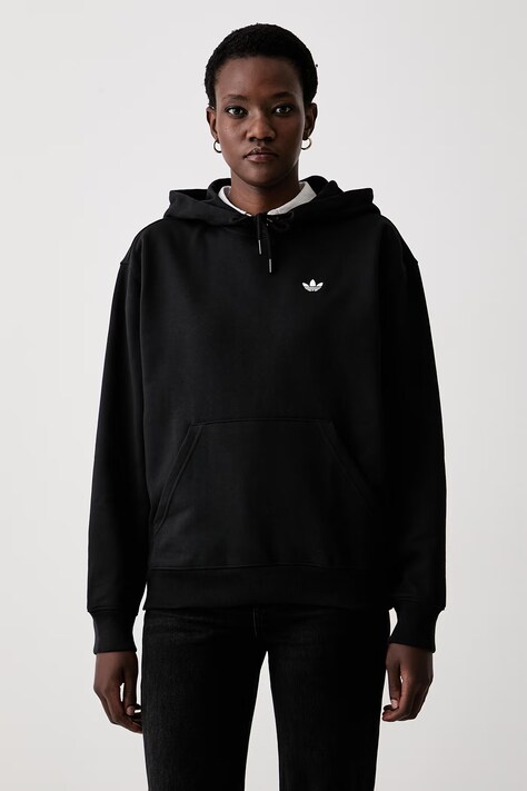 adidas Originals bluza z kapturem damska z bawełną Essentials czarna KS4828
