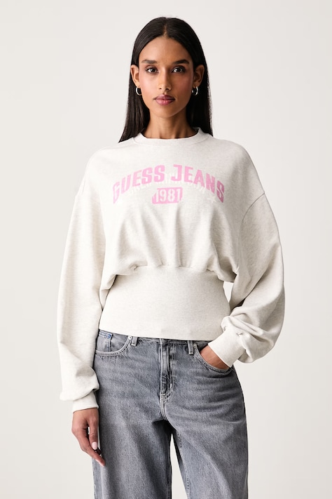 Guess Jeans Mikina dámská bavlněná šedá W6YQ08 K3866