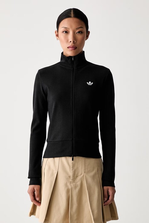 adidas Originals μπλούζα με κουμπιά Γυναικεία Essentials μαύρη KR3598