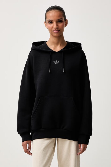 adidas Originals μπλούζα με κουκούλα γυναικεία με βαμβάκι Spacer μαύρη KQ6461