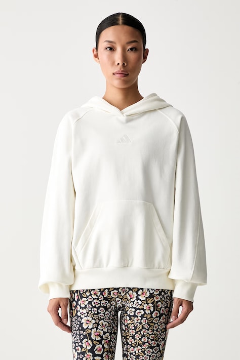 adidas bluza z kapturem damska bawełniana beżowa KV9792