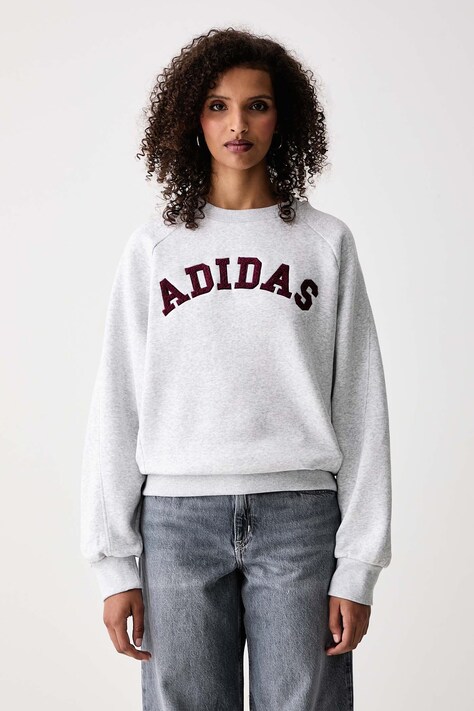 adidas Bluza damska z bawełną Chenille Pack szara KU0328