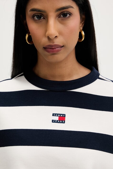 Tommy Jeans bluza oversize damska bawełniana granatowa DW0DW22824