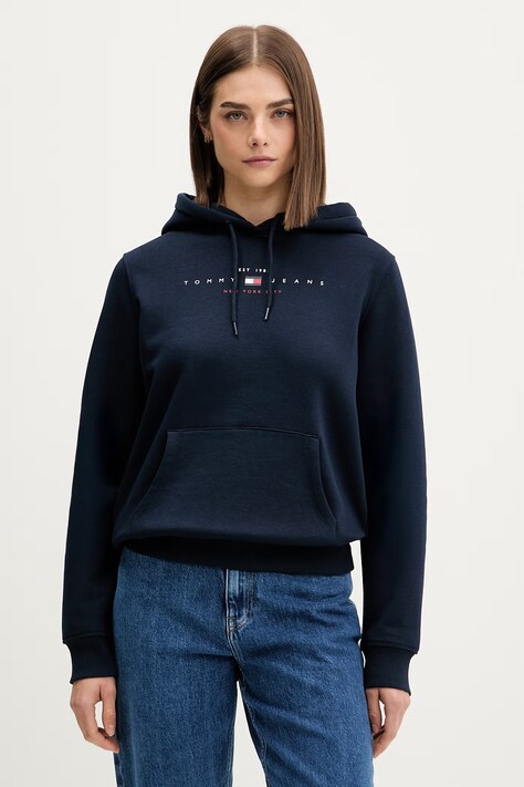 Tommy Jeans dukserica sa kapuljačom ženska s pamukom mornarsko plava DW0DW23485