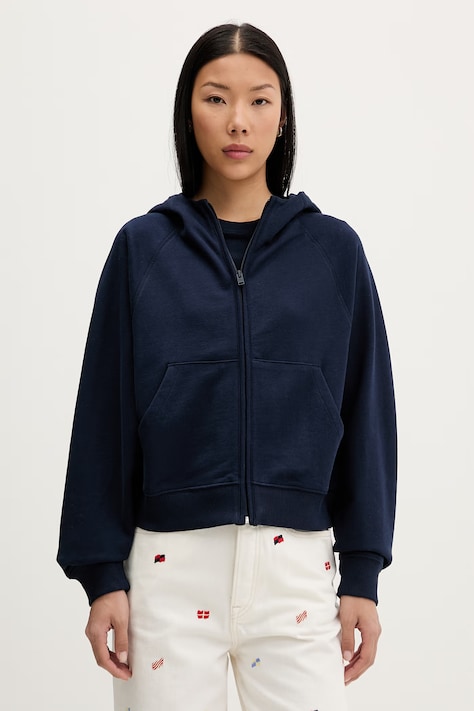 Tommy Jeans bluza rozpinana damska bawełniana granatowa DW0DW22834